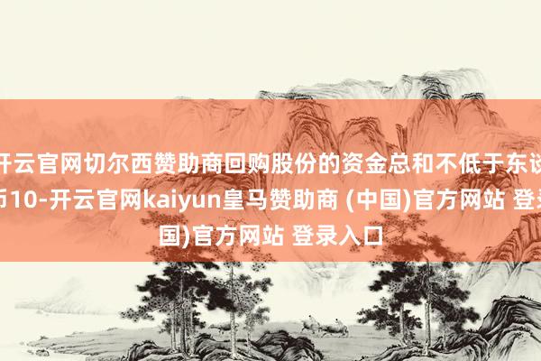 开云官网切尔西赞助商回购股份的资金总和不低于东谈主民币10-开云官网kaiyun皇马赞助商 (中国)官方网站 登录入口