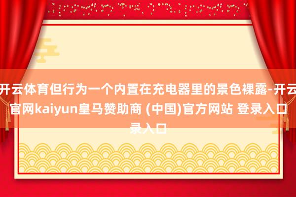 开云体育但行为一个内置在充电器里的景色裸露-开云官网kaiyun皇马赞助商 (中国)官方网站 登录入口