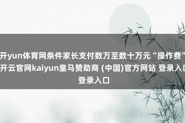 开yun体育网条件家长支付数万至数十万元“操作费”-开云官网kaiyun皇马赞助商 (中国)官方网站 登录入口