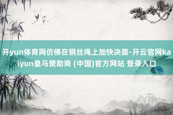 开yun体育网仿佛在钢丝绳上加快决骤-开云官网kaiyun皇马赞助商 (中国)官方网站 登录入口